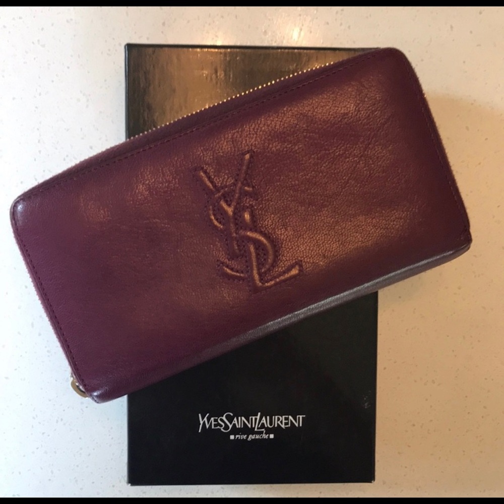 Pretty color YSL authentic wallet